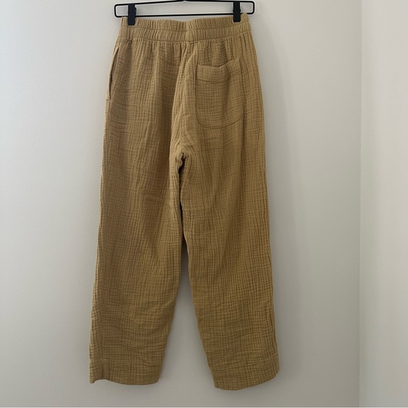 Madewell Cotton Pull-On Crop Gauze Lounge Pants Tan XS - Picture 8 of 10
